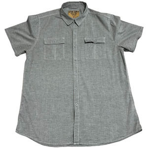 Seven7 Jeans Co. Gray Short Sleeve Western Wear Casual Button Down, Size XL